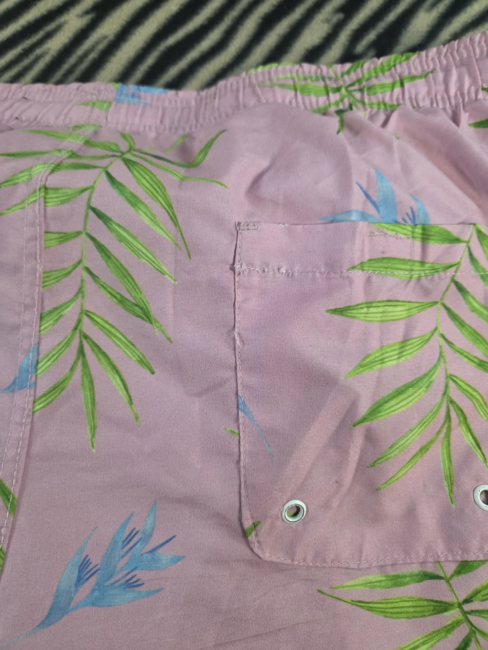 Brooklyn Cloth Kent Ave Volley Swim Trunks Pink Palm Leaf Print